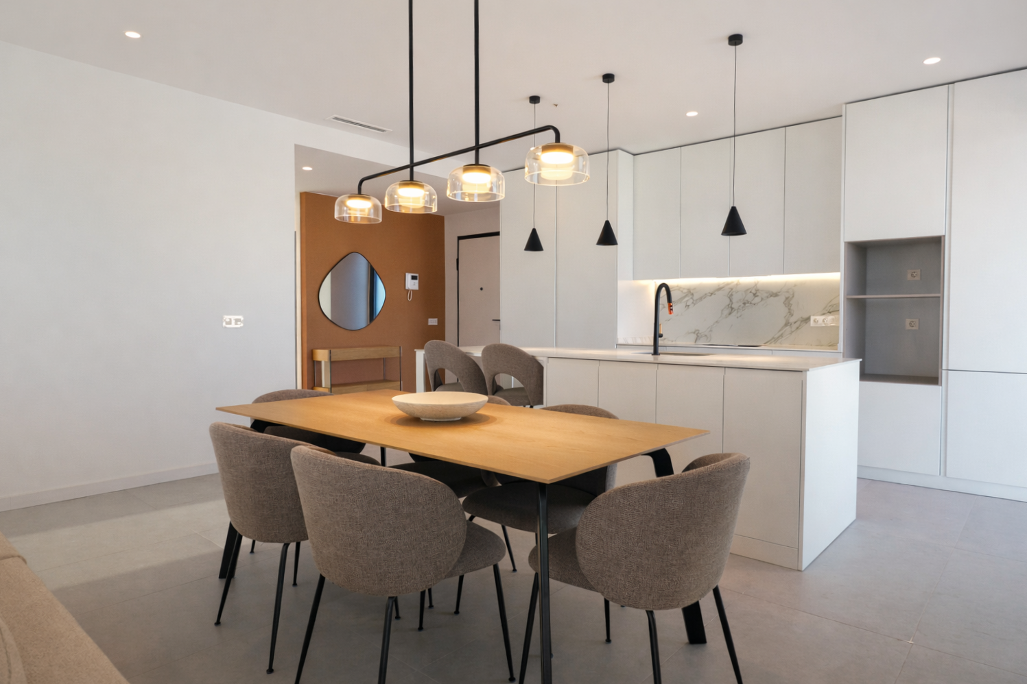 Comedor de vivienda fotografiado para inmobiliaria